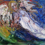 Acryl schilderij op paneel, Maya Wildevuur, Hooghalen/Midwold, 1997